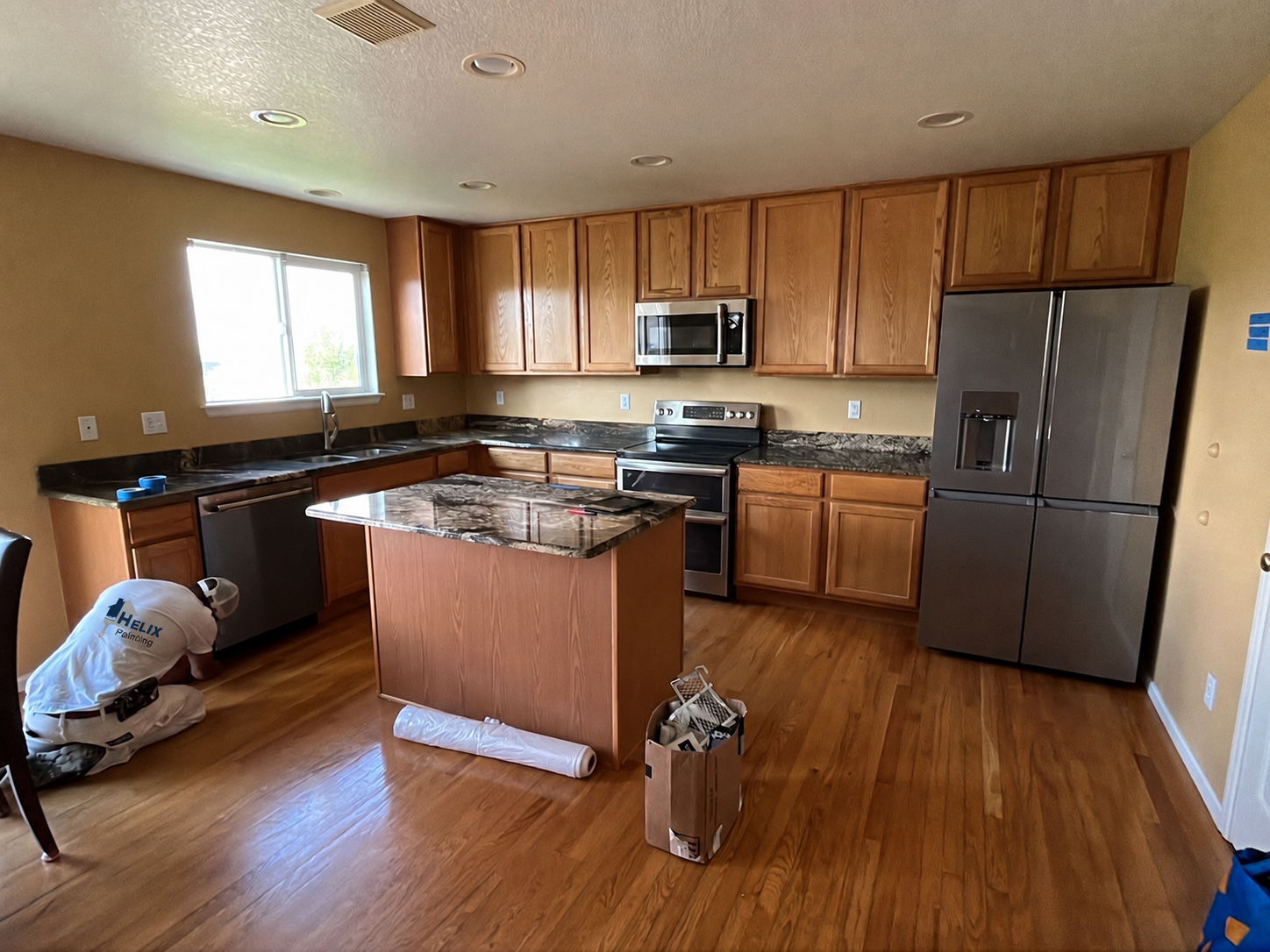 Kitchen cabinets before refinishing