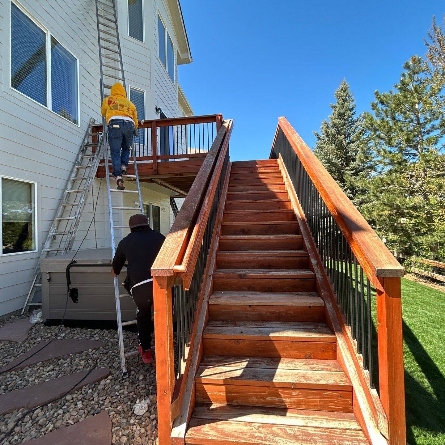 Staircase before painting and refinishing