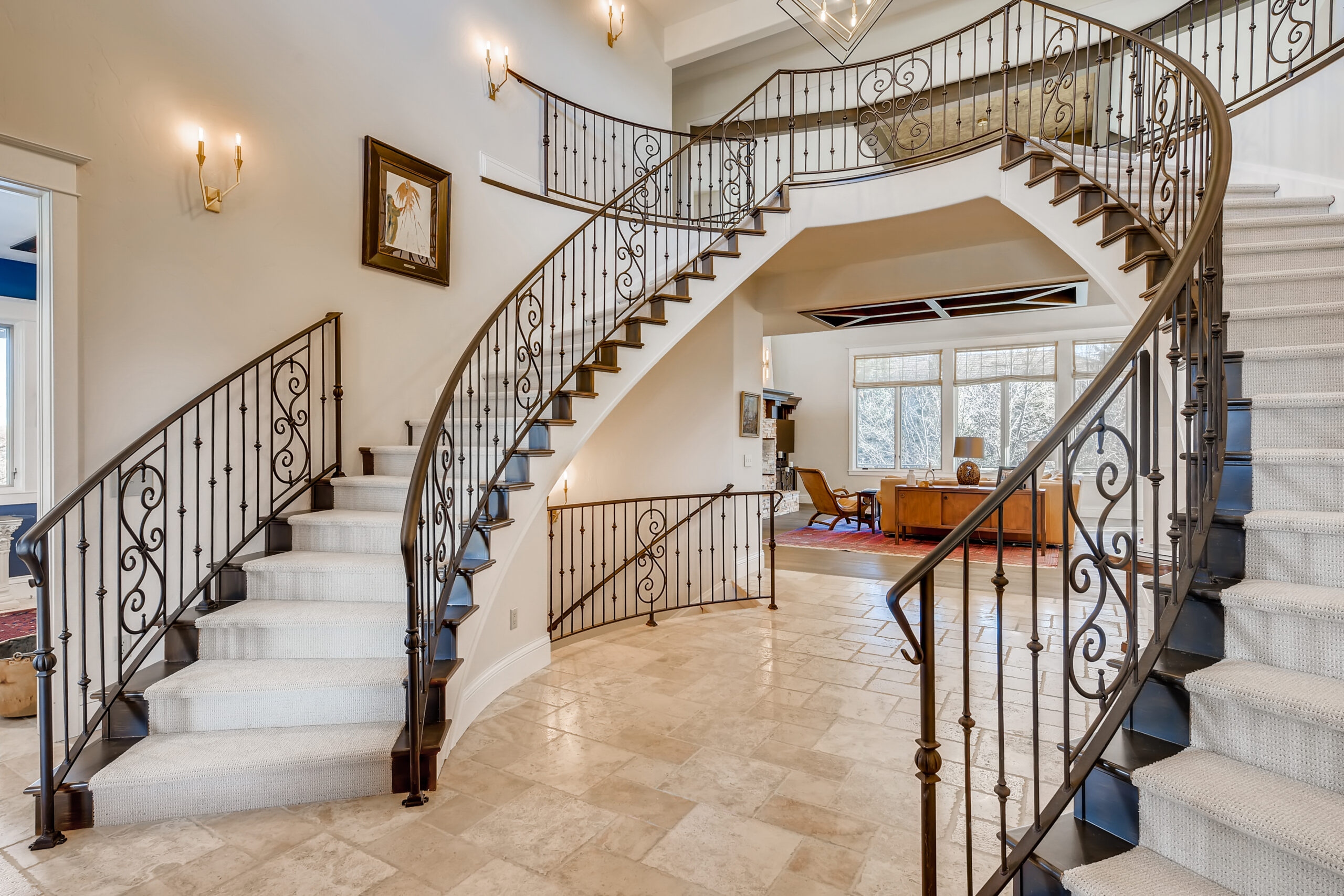 Freshly painted staircase in a Littleton home