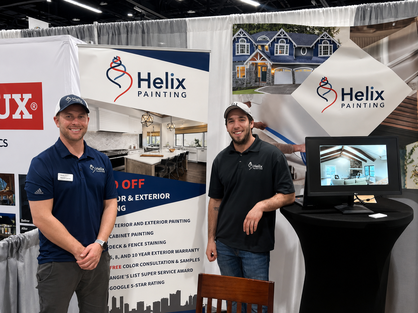 Helix Painting team members at a Denver home show booth