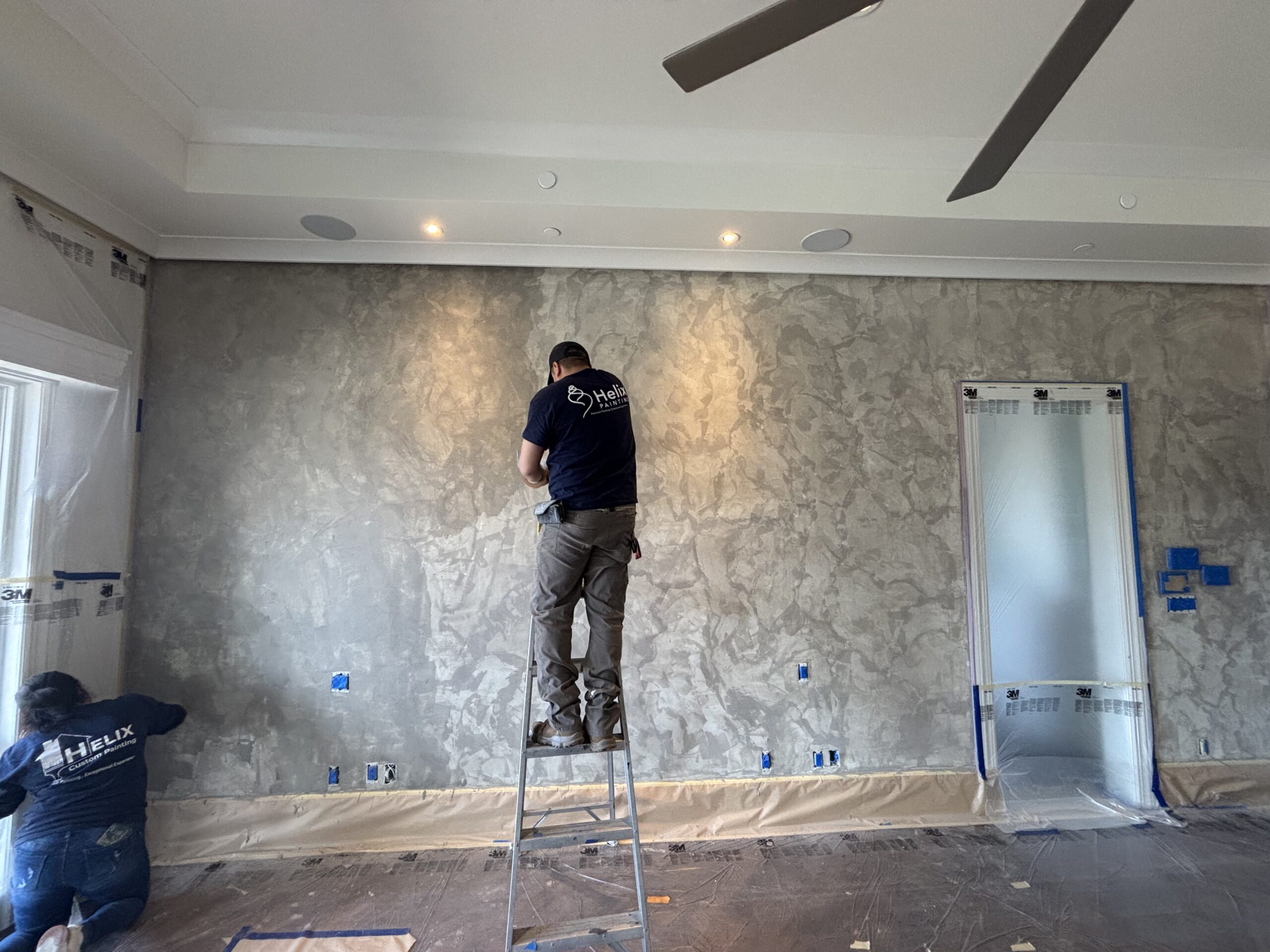 Helix Painting local crew working inside a Denver area home